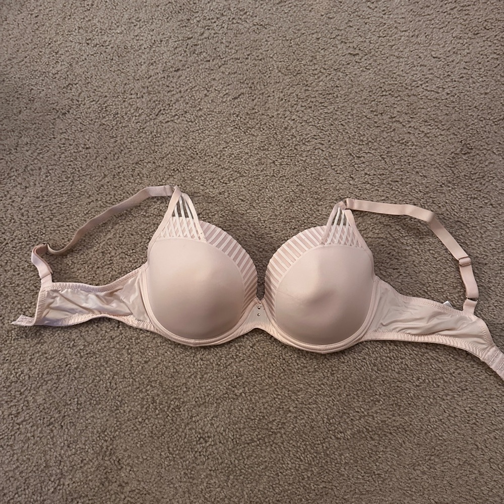 Blush Pink with Rose Gold Underwire Bra with Molded Cups and Adjustable Straps